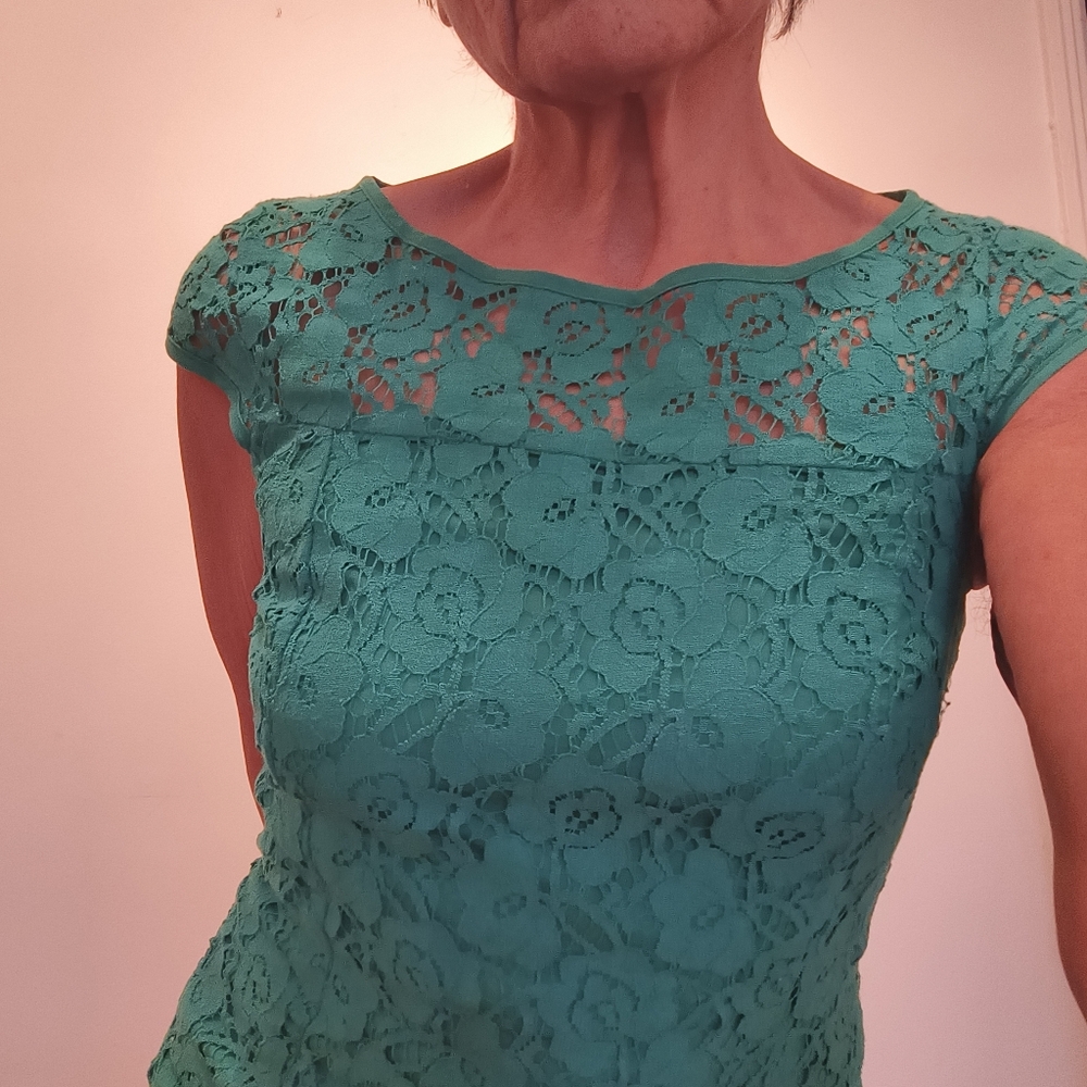 Blanco Green Lace Dress Size XS